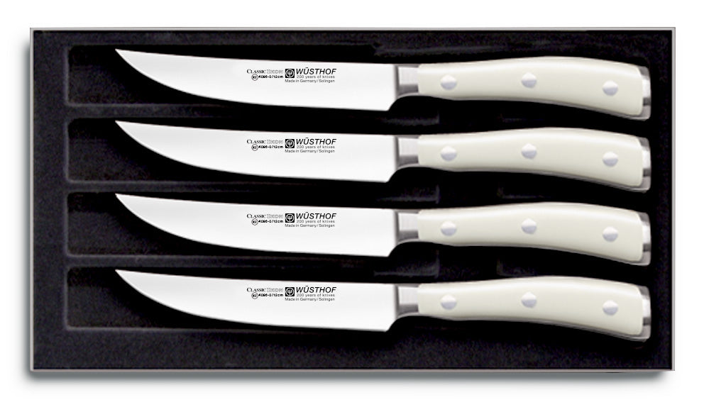 Juego De 4 Cuchillos Para Carne Clas Ikon Creme Wusthof