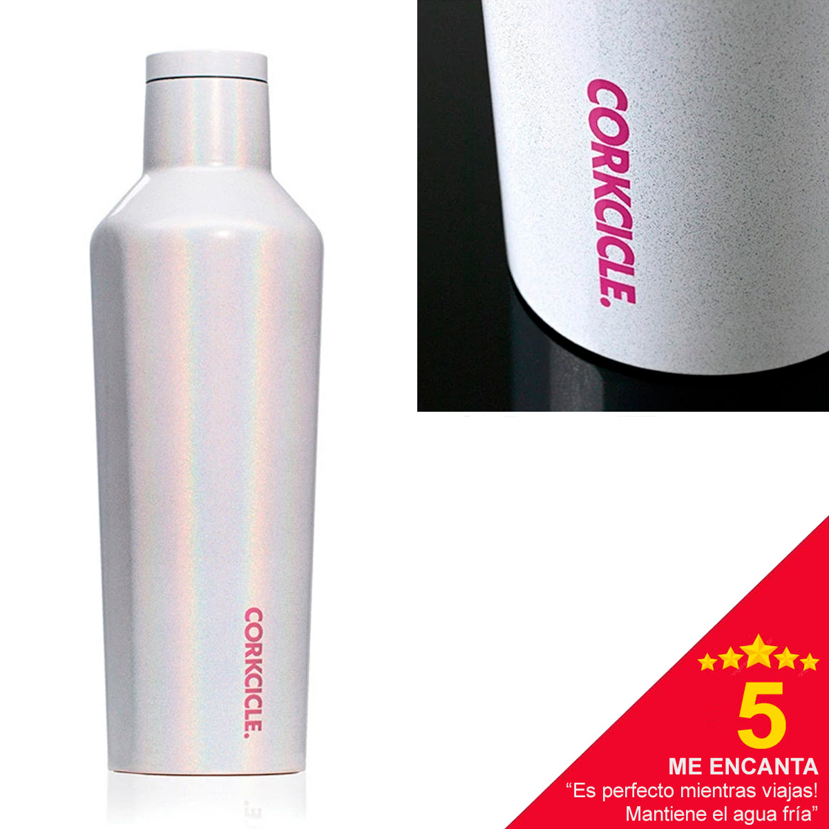 Botella térmica unicornio blanco 475 ml Corkcicle