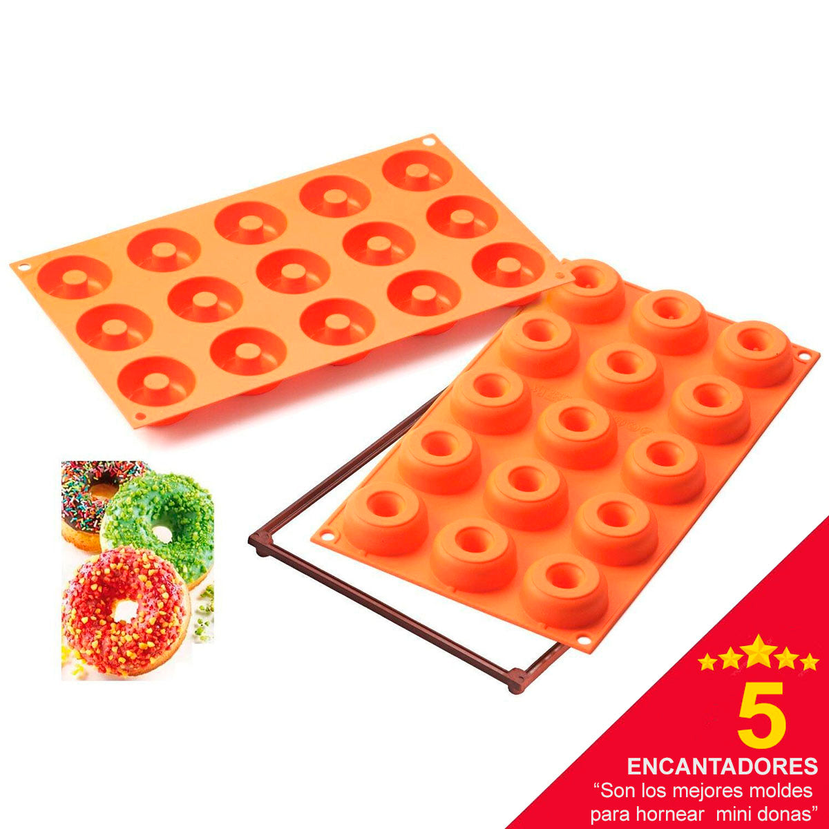 Molde de silicón para mini donas 15 espacios Silikomart
