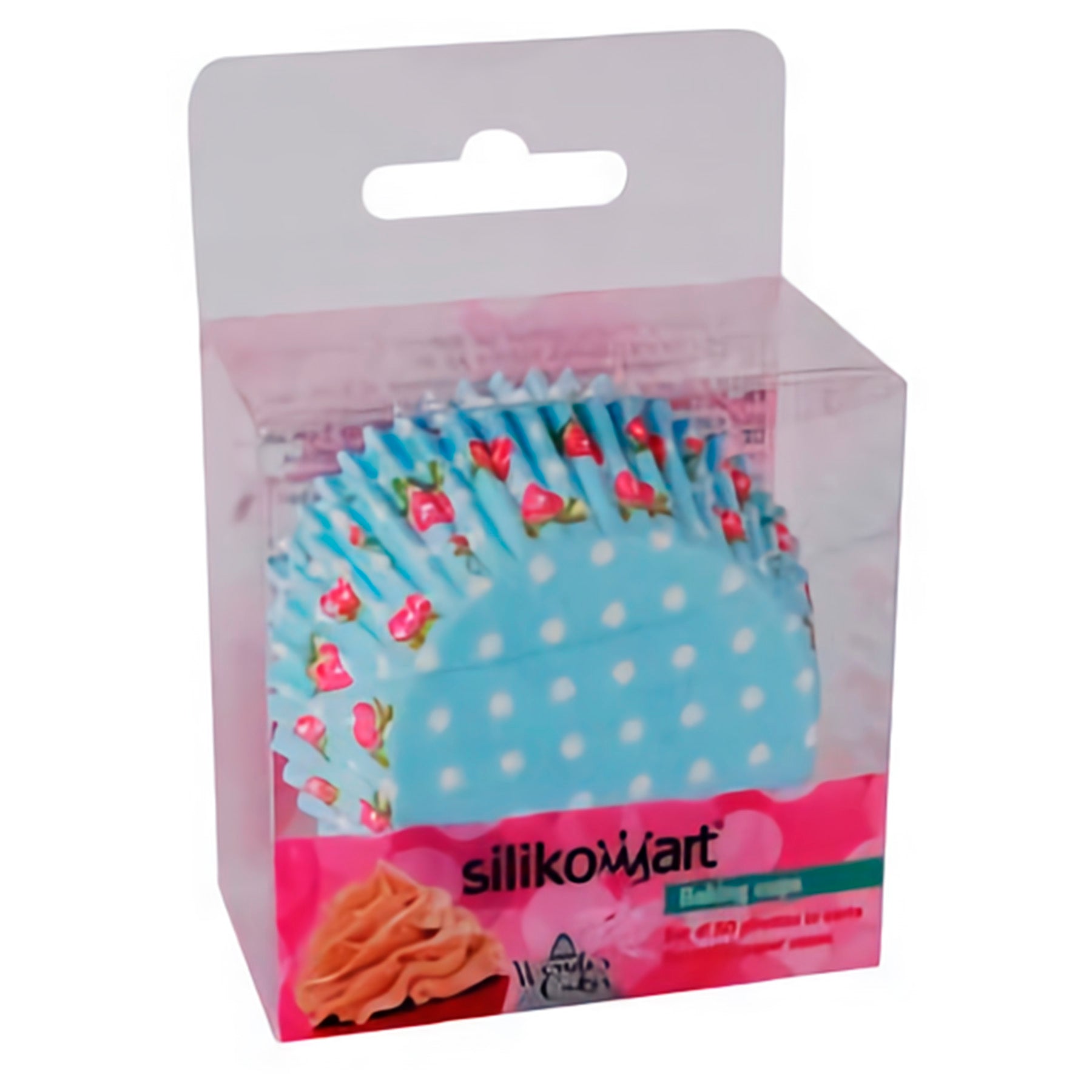 Juego de 50 capacillos papel azul 5 cm Silikomart