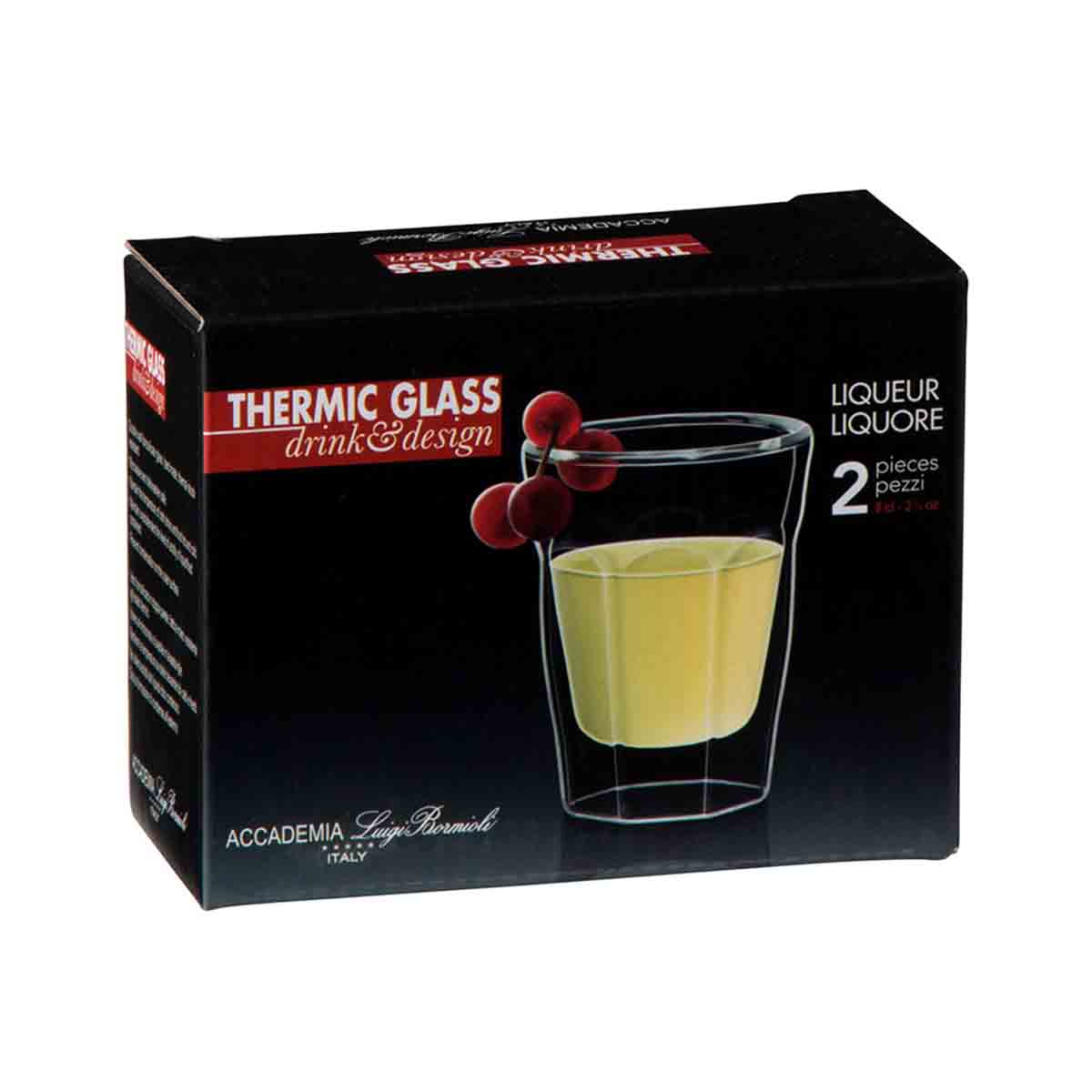 Juego de 2 vasos para tequila 80 ml thermic cristalino Luigi Bormioli