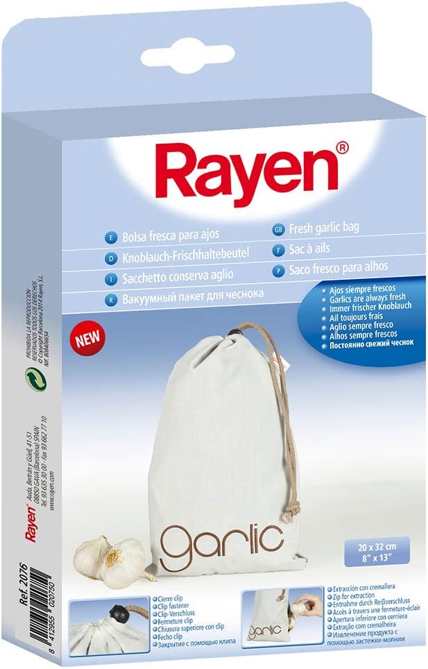 Bolsa fresca para ajos gris 20 x 32 cm Rayen
