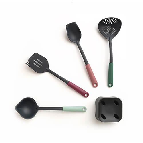 Juego de 4 utensilios de cocina con soporte nylon Brabantia