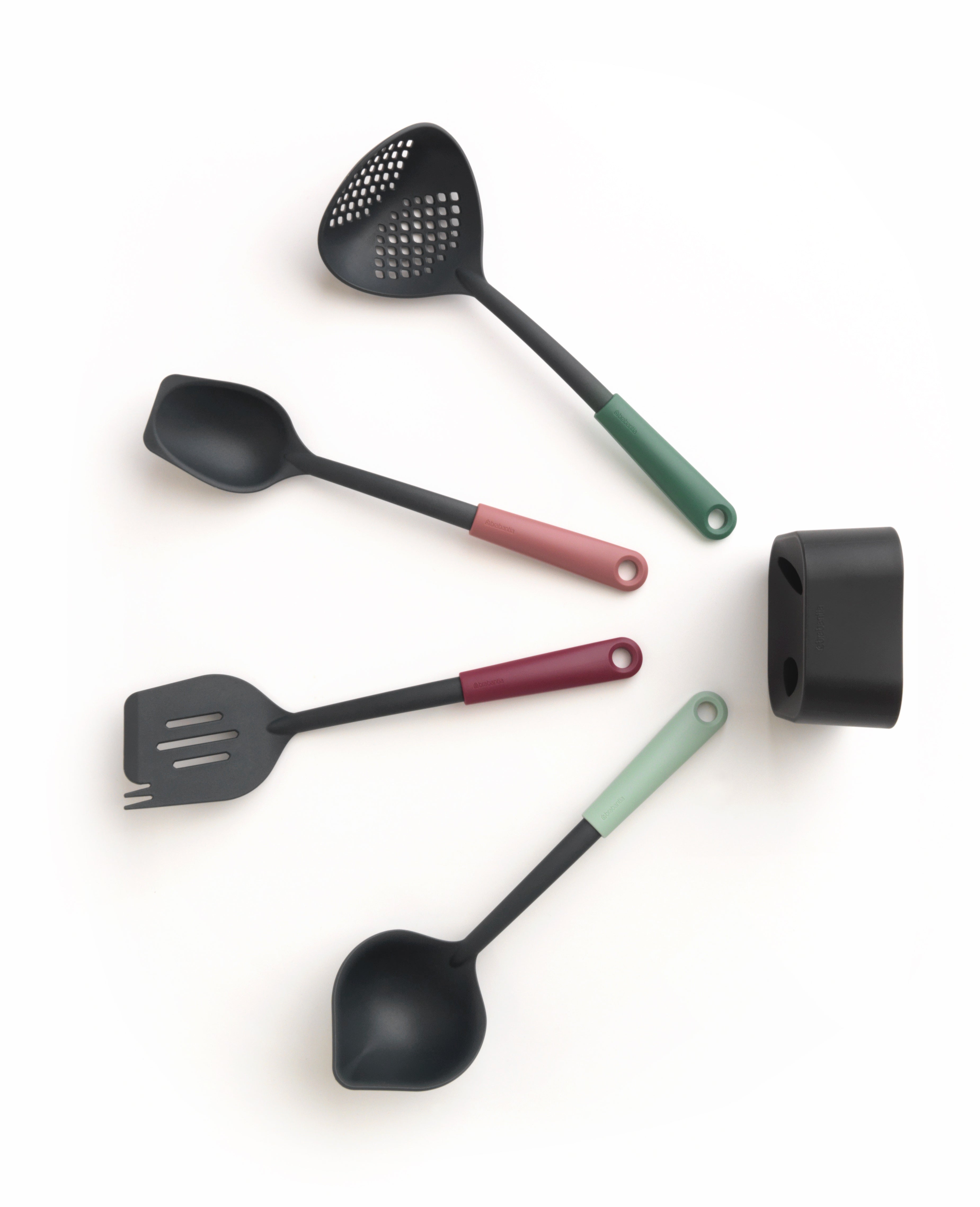 Juego de 4 utensilios de cocina con soporte nylon Brabantia
