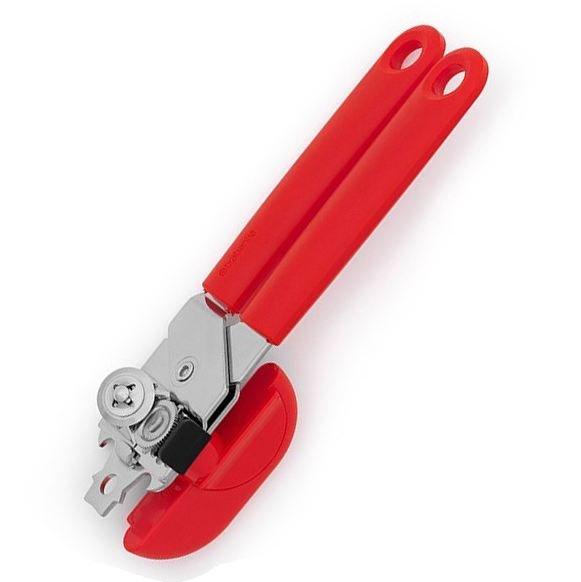 Abrelatas con perilla de plastico rojo Brabantia