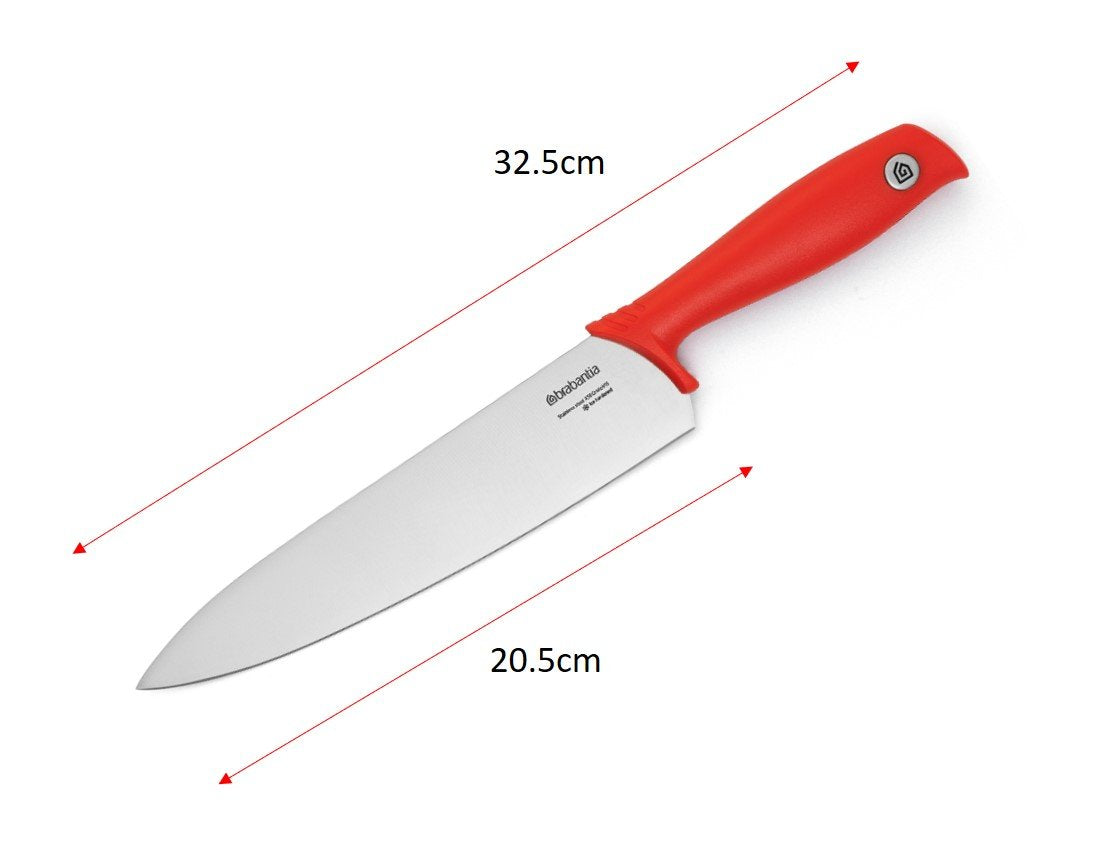 Cuchillo cocinero con mango rojo Brabantia