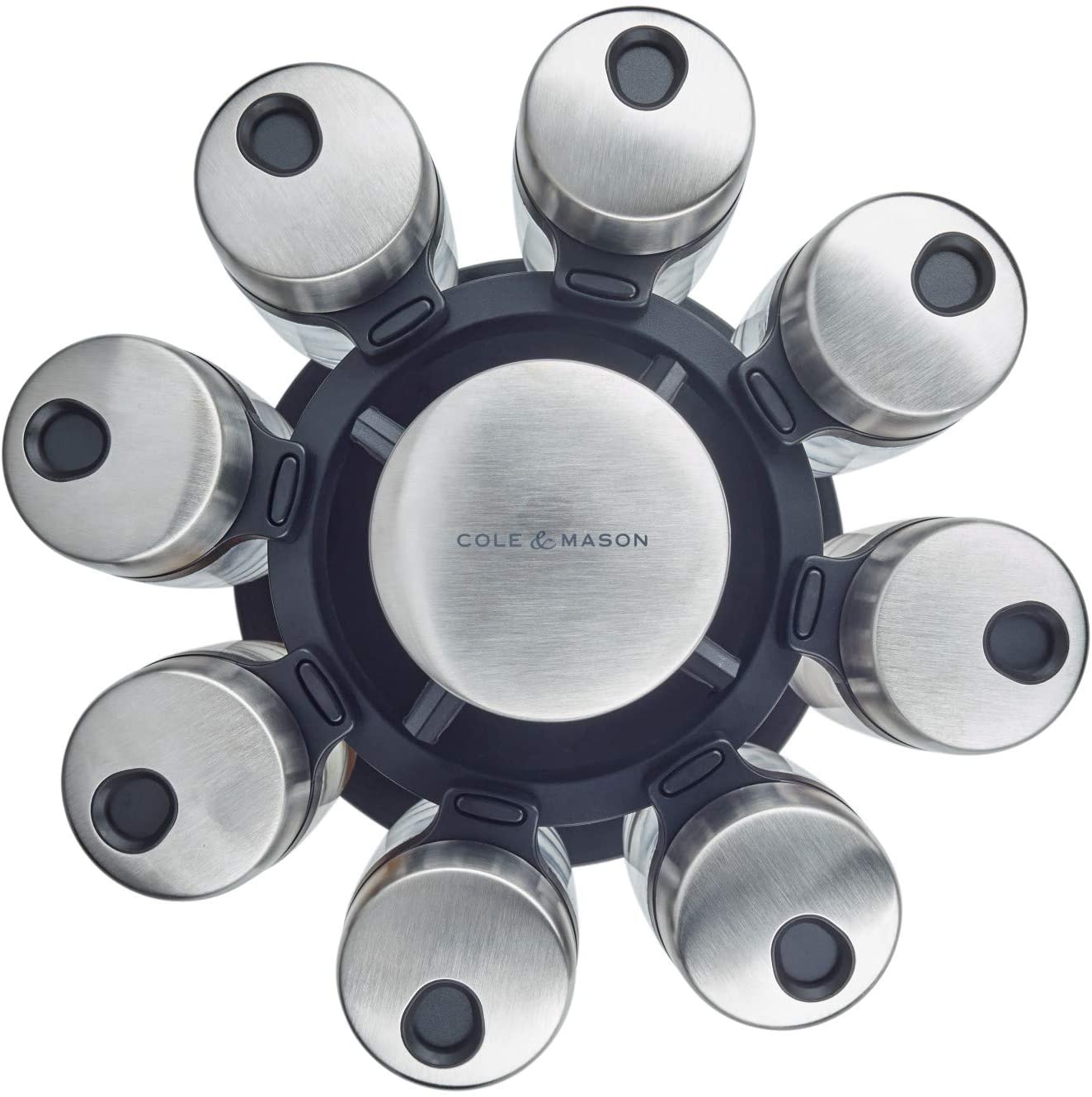Carrusel de 8 especieros acero/vidrio 23 cm Cole&Mason