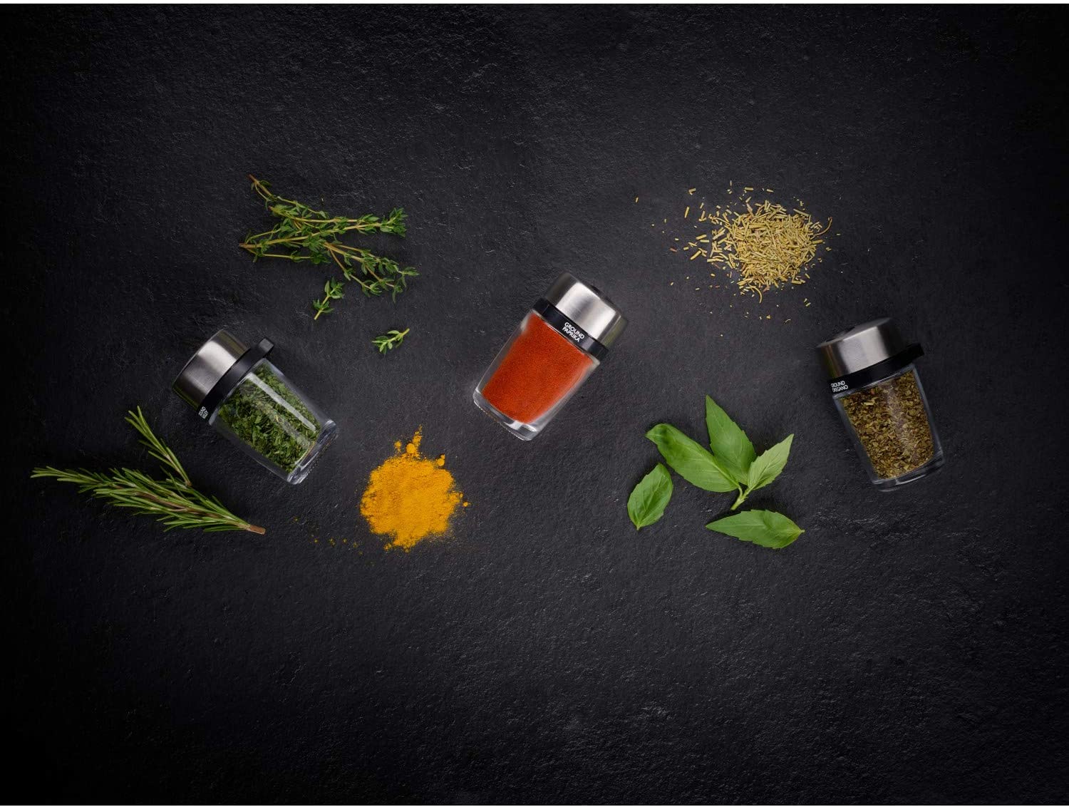 Carrusel de 8 especieros acero/vidrio 23 cm Cole&Mason