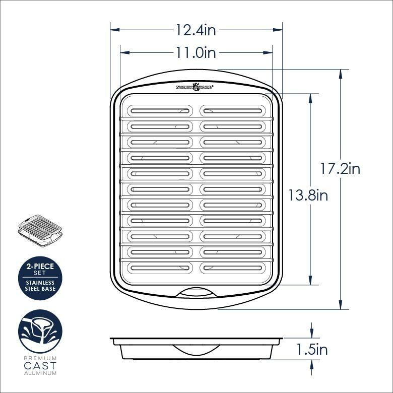 Charola con parrilla incluida aluminio 38 x 29 cm Nordicware