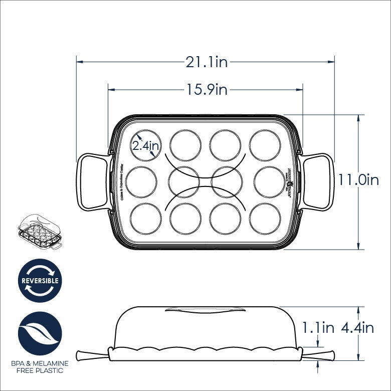 Charola para cupcakes con tapa 41 x 28 x 12 cm Nordicware