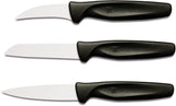 Juego 3 piezas de cuchillos para verduras acero negro Wusthof