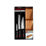 Juego de 3 cuchillos con 1 organizador de madera Wusthof