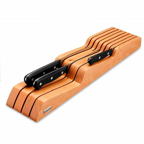 Juego de 3 cuchillos con 1 organizador de madera Wusthof