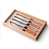 Juego 4 cuchillos para carne con estuche de madera Wusthof