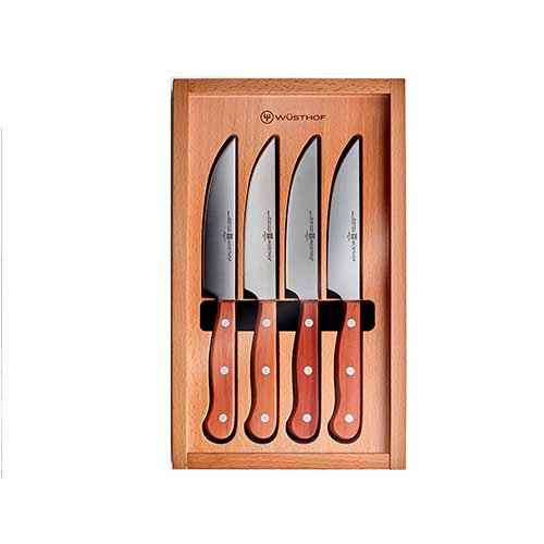 Juego 4 cuchillos para carne con estuche de madera Wusthof