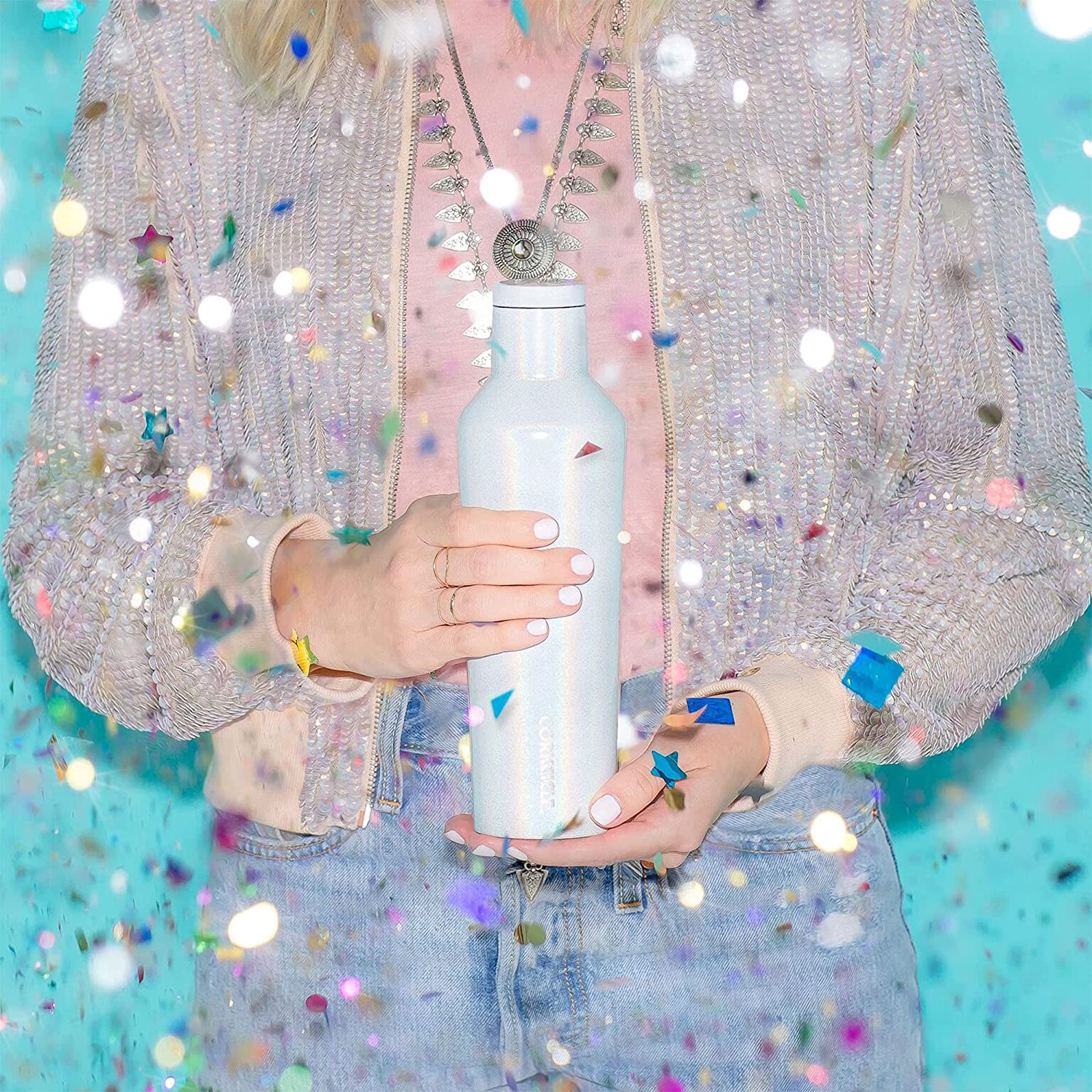 Botella térmica unicornio blanco 475 ml Corkcicle