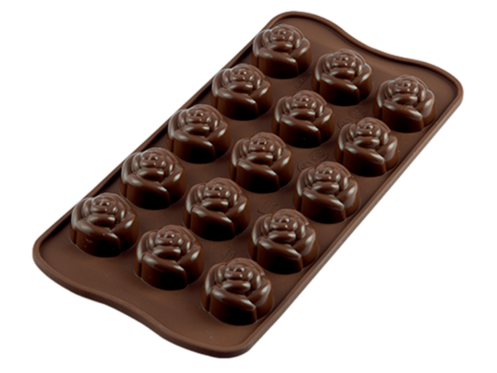 Molde de rosas de silicón para chocolates 3 x 2 cm Silikomart