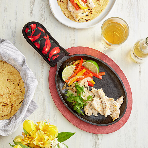 Juego de sartén ovalado y fajita con base de madera Lodge