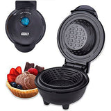 Dash Mini Waflera Tipo Bowl - 10 Cm - Antiadherente - Negro - Compacta y Portátil - Ideal para Desayunos, Regalos o Viajar - Fácil de Limpiar