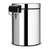 Bote de basura con pedal/cubo plástico acero 5L Brabantia