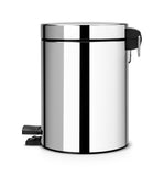 Bote de basura con pedal/cubo plástico acero 5L Brabantia