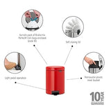 BOTE BASURA PEDAL B 3L CLASSIC ROJO BRABANTIA