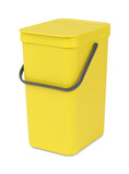Cubo reciclaje con asa amarillo 12L Brabantia