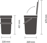 Cubo de reciclaje con asa blanco 16L Brabantia