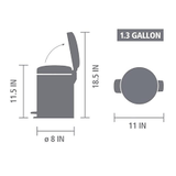 BOTE BASURA NEWICON CUBO PLASTICO 5L GRIS BRABANTIA
