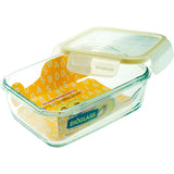 Contenedor rectangular con tapa vidrio 820ml Komax