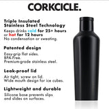 Botella térmica acero negro 475 ml Corkcicle