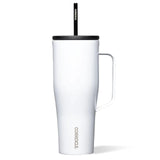 Taza termica con popote acero blanco 887ml Corkcicle