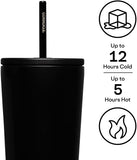 Vaso termico con popote acero inoxidable negro 709ml Corkcicle