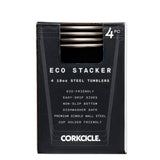 Juego de 4 vasos termicos acero inoxidable negro 532ml Corkcicle