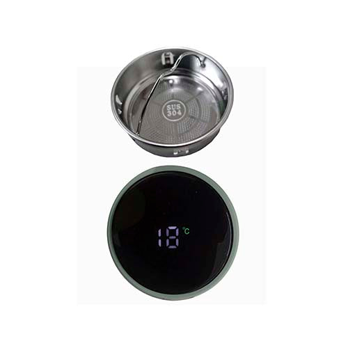 Termo con tapa 450ml acero inoxidable gris Linnar