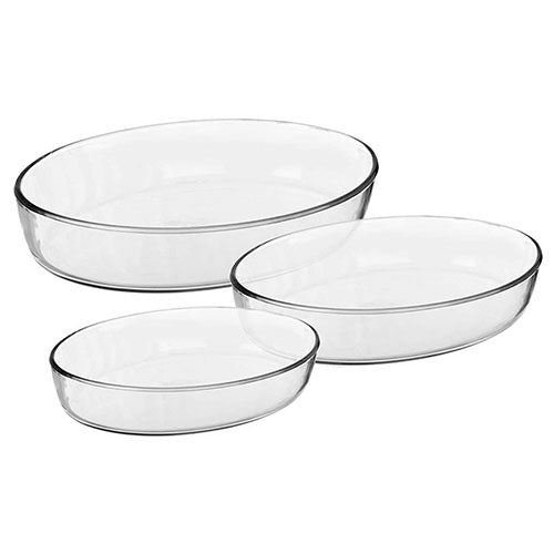 Juego de 3 refractarios vidrio 1.5L, 2.3L., 3L. Pasabahce