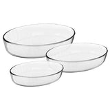 Juego de 3 refractarios vidrio 1.5L, 2.3L., 3L. Pasabahce