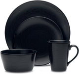 Plato pan swirl negro 16 cm porcelana Noritake