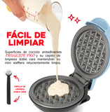 Dash Mini Máquina De Lujo Para waffles Individuales Color Azul Dream con cepillo