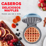 Dash Mini Máquina De Lujo Para waffles Individuales Color Azul Dream con cepillo