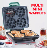 Máquina para 4 miniwaffles aqua Dash