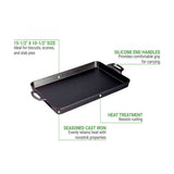 Charola hierro fundido rectangular negro 40 x 27 cm Lodge