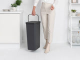 Bote para reciclar con asa rectangular gris 40 L Brabantia