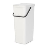 Bote para reciclar rectanular con asa blanco 40 L Brabantia desc