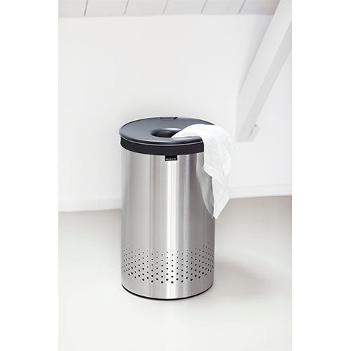 Bote ropa 60 L tapa de plástico gris Brabantia