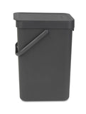 Cubeta de reciclaje con asa gris 12 L Brabantia