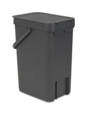 Cubeta de reciclaje con asa gris 12 L Brabantia