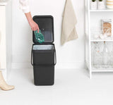 Cubeta de reciclaje con asa gris 12 L Brabantia