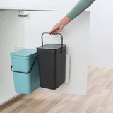 Par de Botes de reciclaje con asa menta/gris 12 L Brabantia desc