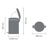 Bote de basura con pedal Newicon plástico/acero 20 L Brabantia